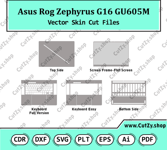 Asus Rog Zephyrus G16 GU605M Vector Skin Cut Files
