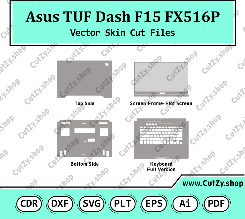 Asus TUF Dash F15 FX516P 15.6 Vector Skin Cut Files