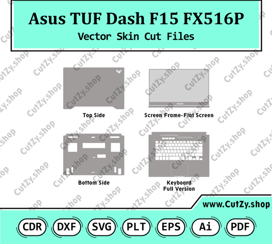 Asus TUF Dash F15 FX516P 15.6 Vector Skin Cut Files