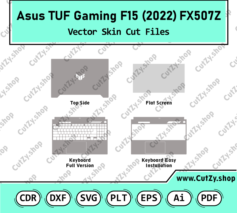 Asus TUF Gaming F15 2022 FX507Z Vector Skin Cut Files
