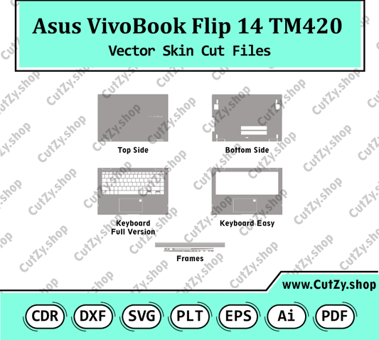 Asus VivoBook Flip 14 TM420 Vector Skin Cut Files
