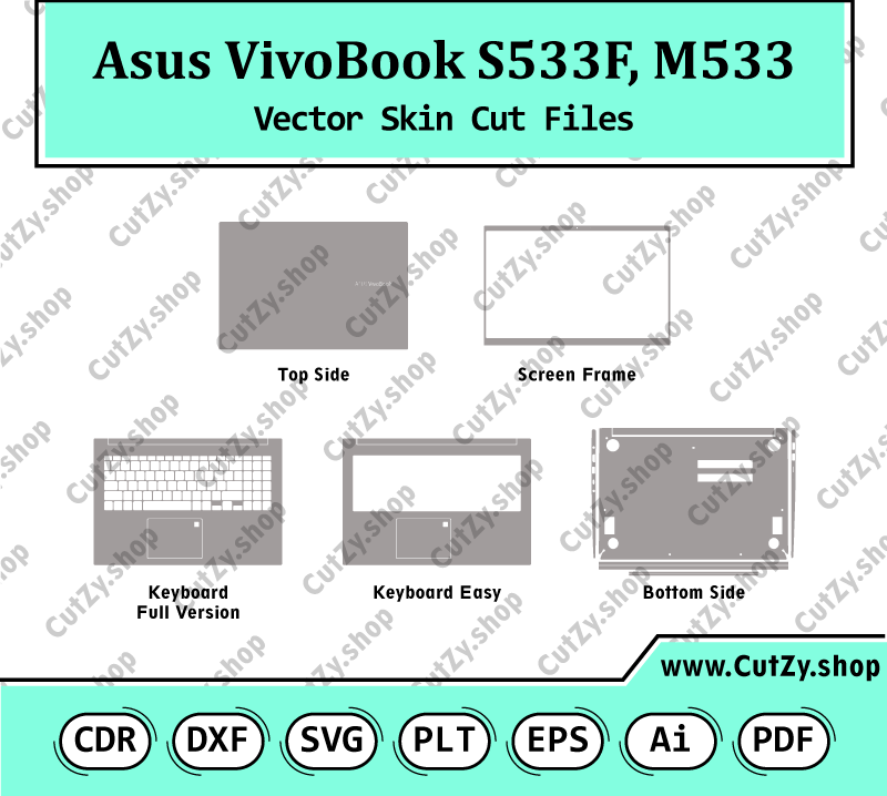 Asus VivoBook S533F, M533 Vector Skin Cut Files