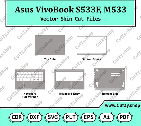 Asus VivoBook S533F, M533 Vector Skin Cut Files