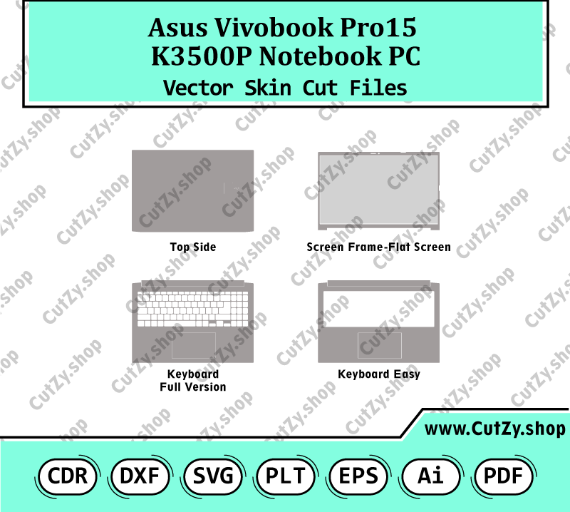 Asus Vivobook Pro 15 OLED k3500P notebook pc Vector Skin Cut Files