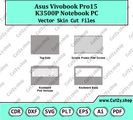 Asus Vivobook Pro 15 OLED k3500P notebook pc Vector Skin Cut Files