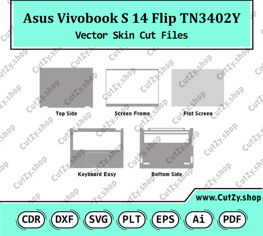 Asus Vivobook S 14 Flip TN3402Y Vector Skin Cut Files
