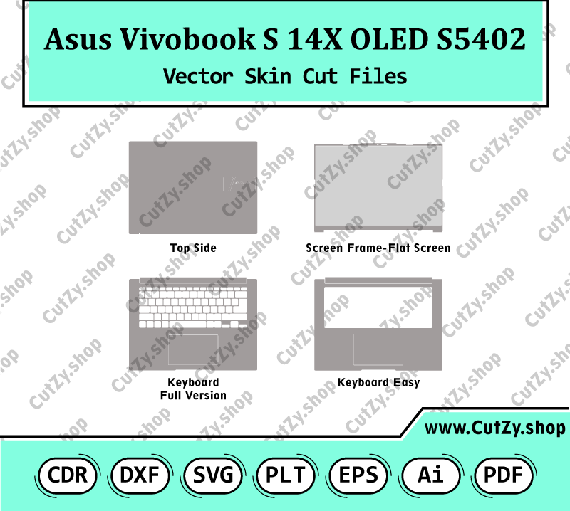 Asus Vivobook S 14X OLED S5402 vector Skin Cut Files