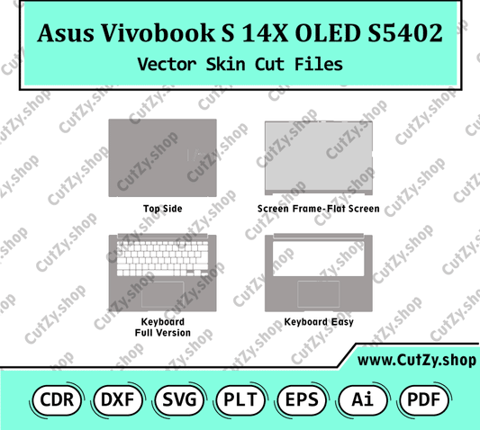 Asus Vivobook S 14X OLED S5402 vector Skin Cut Files