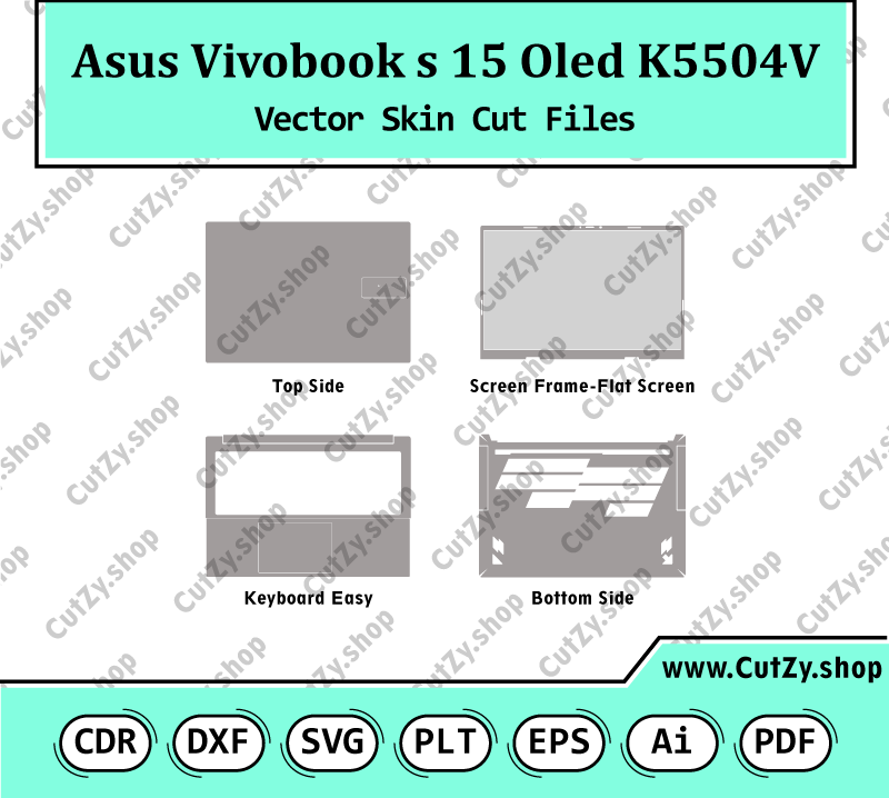 Asus Vivobook s 15 Oled k5504V Vector Skin Cut Files