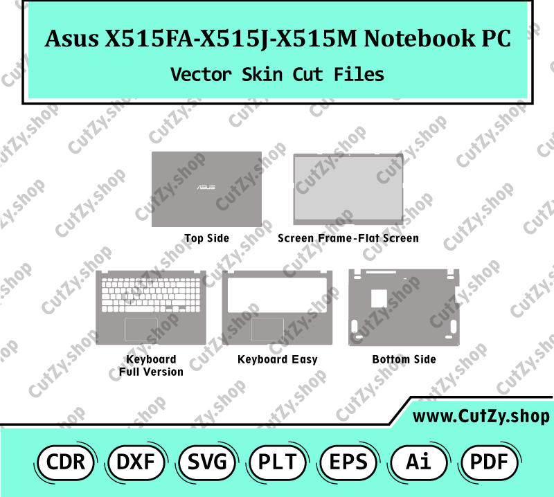 Asus X515FA-X515J-X515M Notebook PC Vector Skin Cut Files