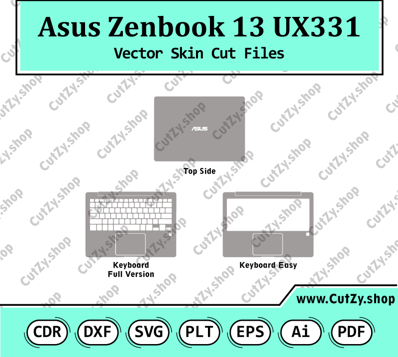Asus ZenBook 13 UX331 Vector Skin Cut Files