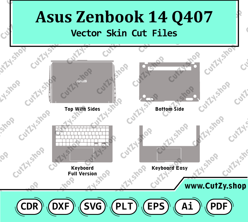 Asus ZenBook 14 Q407 Vector Skin Cut Files