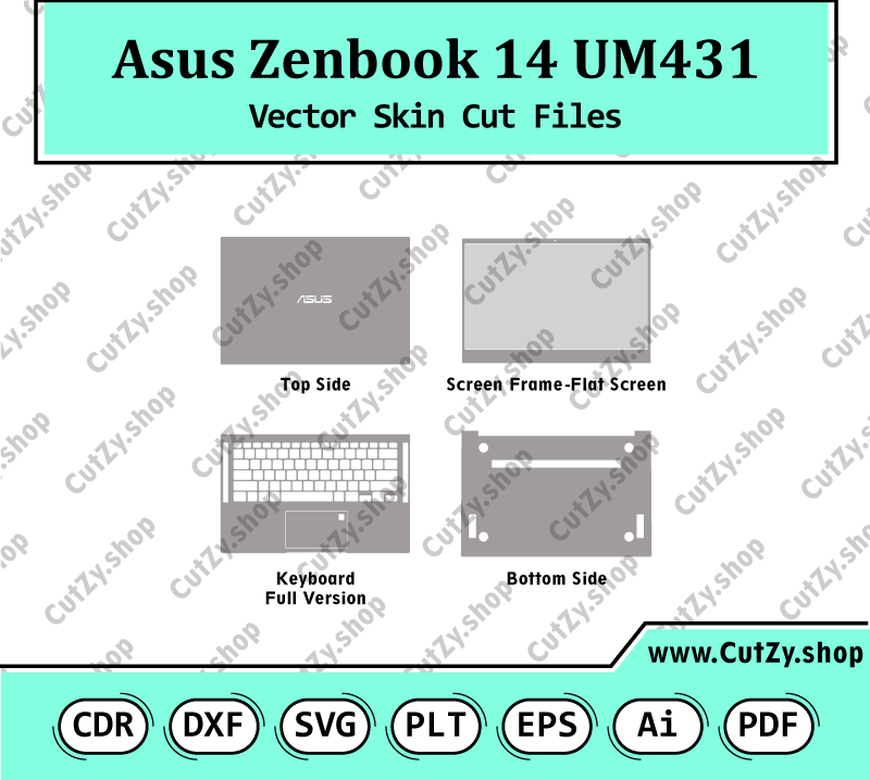 Asus Zenbook 14 UM431 Vector Skin Cut Files