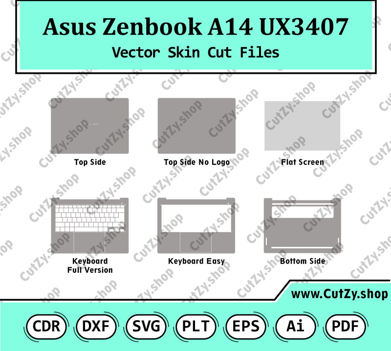 Asus Zenbook A14 UX3407 Vector Skin Cut Files