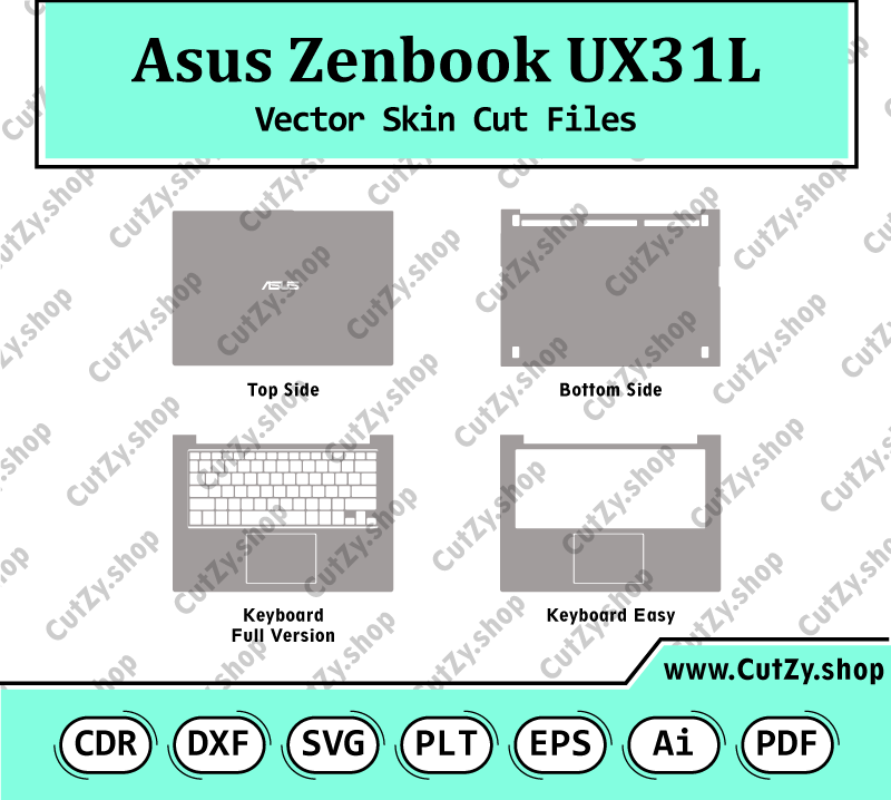 Asus Zenbook UX31L Vector Skin Cut Files