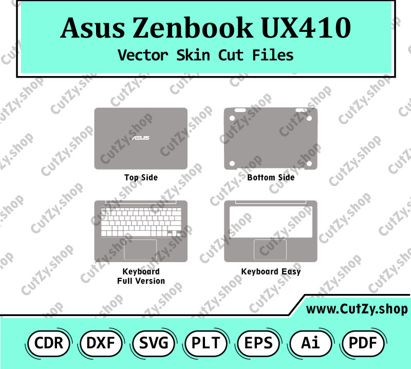 Asus Zenbook UX410 Vector Skin Cut Files