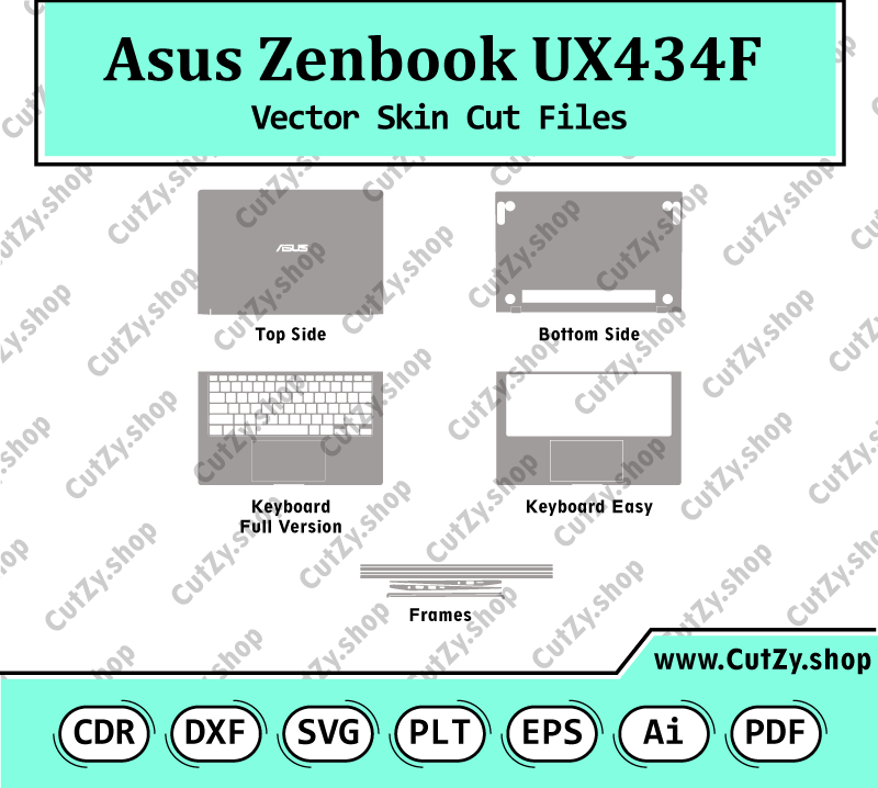 Asus Zenbook UX434F Vector Skin Cut Files
