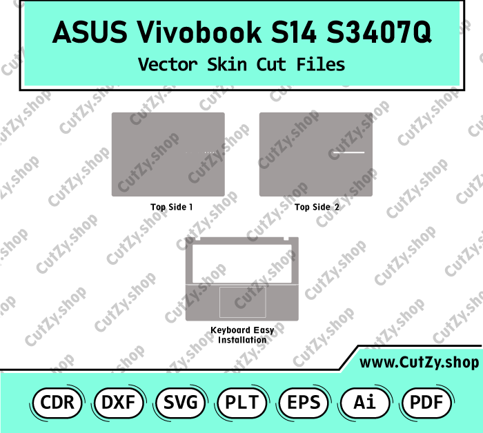 ASUS Vivobook S14 S3407Q Vector Skin Cut Files