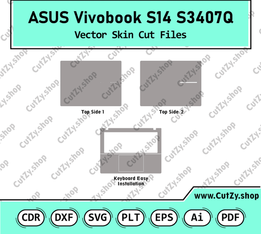 ASUS Vivobook S14 S3407Q Vector Skin Cut Files