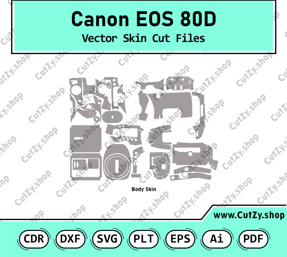 Canon EOS 80D Vector Skin Cut Files