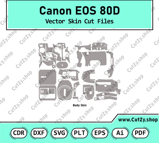 Canon EOS 80D Vector Skin Cut Files