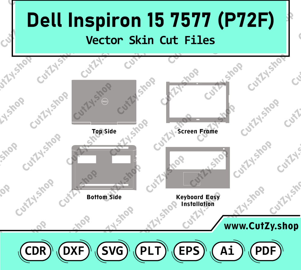 Dell Inspiron 15 7577 (P72F) Vector Skin Cut Files Template