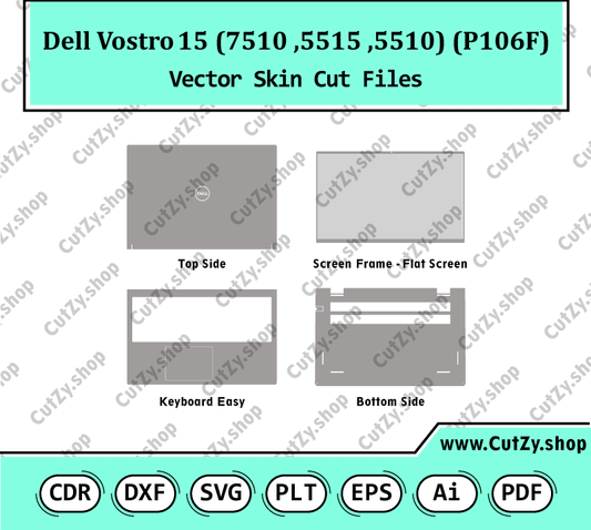 Dell Vostro 15 5510, 5515, 7510 (P106F) Vector Skin Cut Files