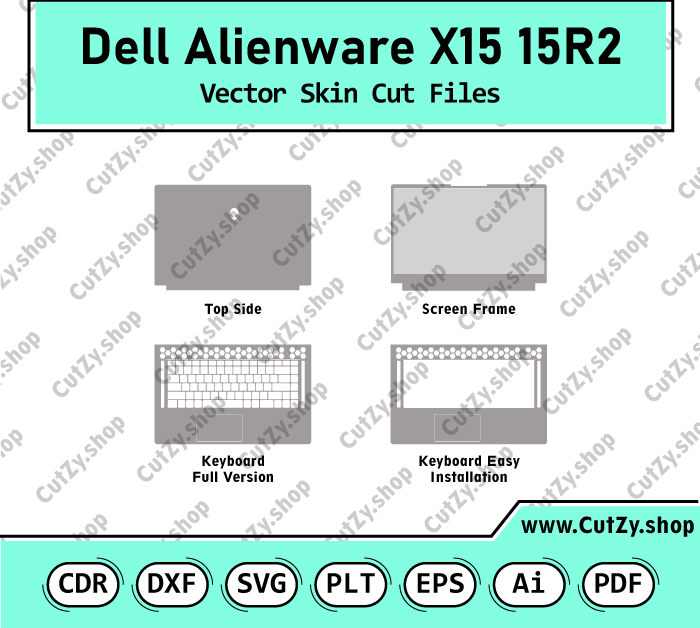 Dell Alienware X15 15R2-4698 15.6 Vector Skin Cut Files