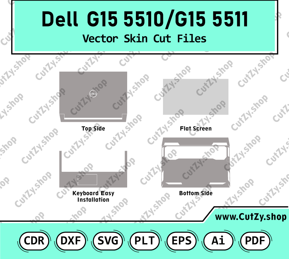 Dell G15 5510-G15 5511 Gaming Vector Skin Cut Files