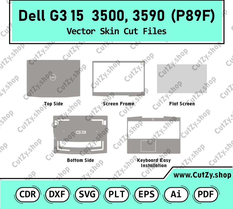 Dell G3 15 3500, 3590 (P89F) Vector Skin templates
