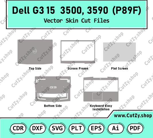 Dell G3 15 3500, 3590 (P89F) Vector Skin templates