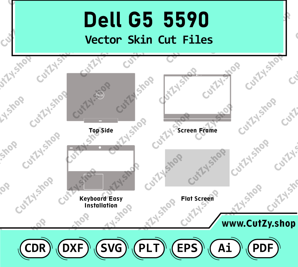 Dell G5 5590 Vector Skin Cut Files Template