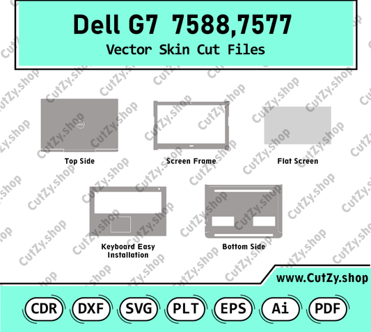 Dell G7 7577-7588 Vector Skin Cut FIles Template