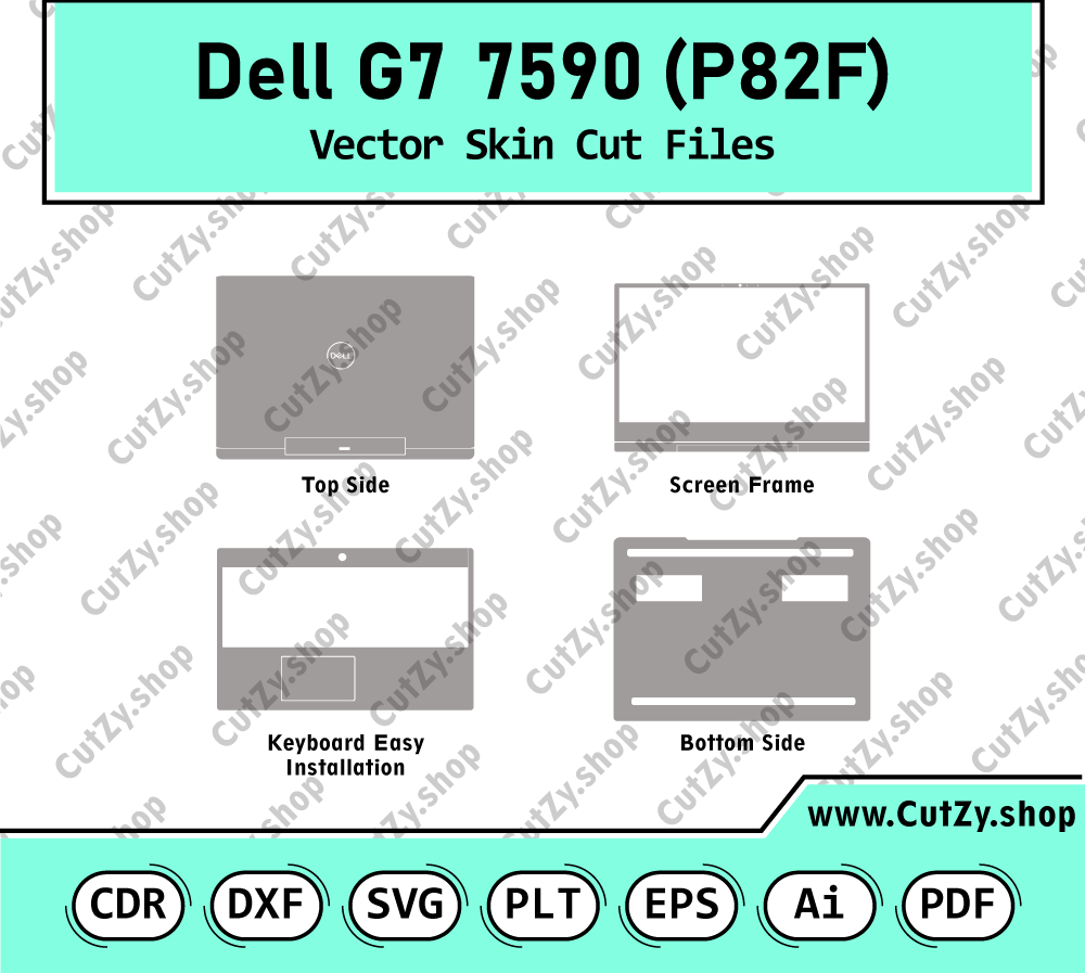 Dell G7 7590 (P82F) Vector Skin Cut Files Template
