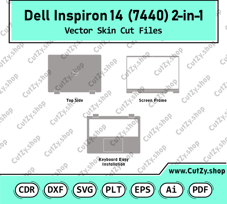 Dell Inspiron 14 7440 2-in-1 Vector Skin Cut Files Templates