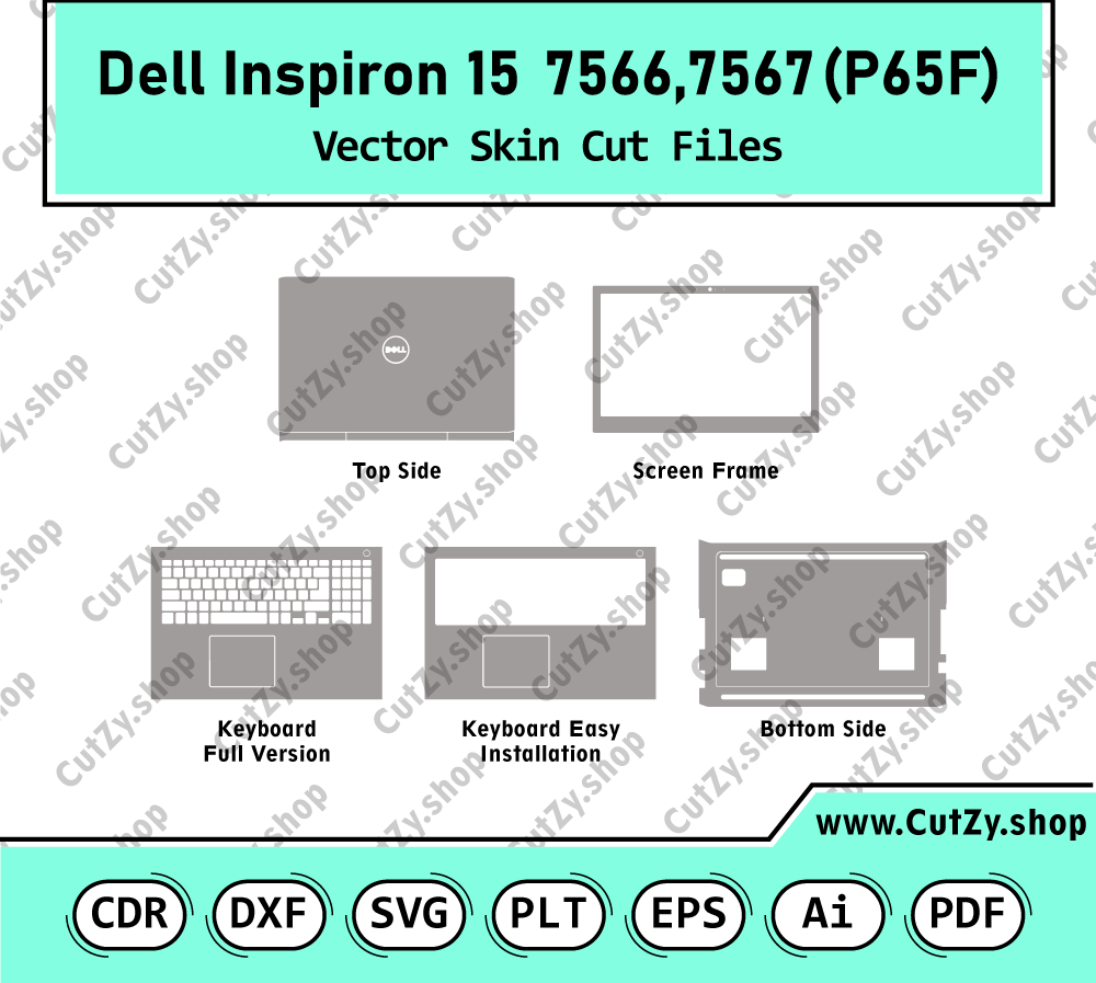 Dell Inspiron 15 7566, 7567 (P65F) Vector Skin Cut Files