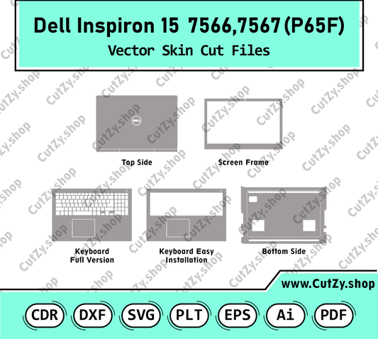 Dell Inspiron 15 7566, 7567 (P65F) Vector Skin Cut Files