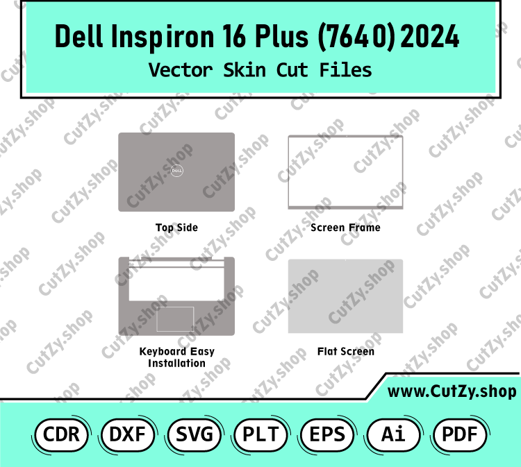 Dell Inspiron 16 Plus 7640 2024 Vector Skin Cut Files