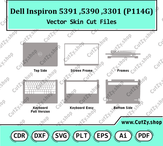 Dell Inspiron 3301, 5390, 5391 (P114G) Vector Skin Cut Files-Laptop Skin