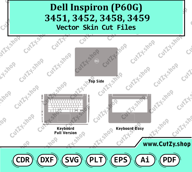 Dell Inspiron 3451, 3452, 3458, 3459 (P60G) Vector Skin Cut Files