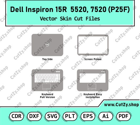 Dell Inspiron 5520, 7520 (P25F) Vector Skin Cut Files
