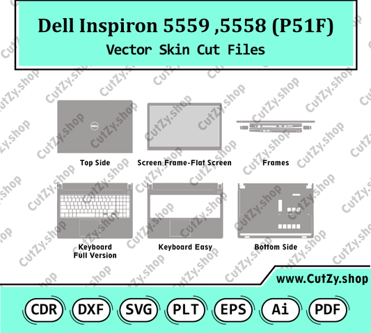 Dell Inspiron 5558, 5559 (P51F) Vector Skin Cut Files