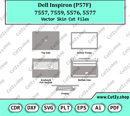 Dell Inspiron 7557, 7559, 5576, 5577 (P57F) Vector Skin Cut Files