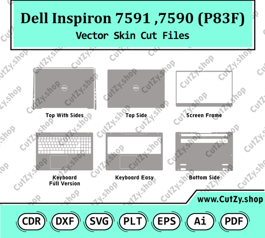 Dell Inspiron 7590, 7591 (P83F) Vector Skin Cut Files