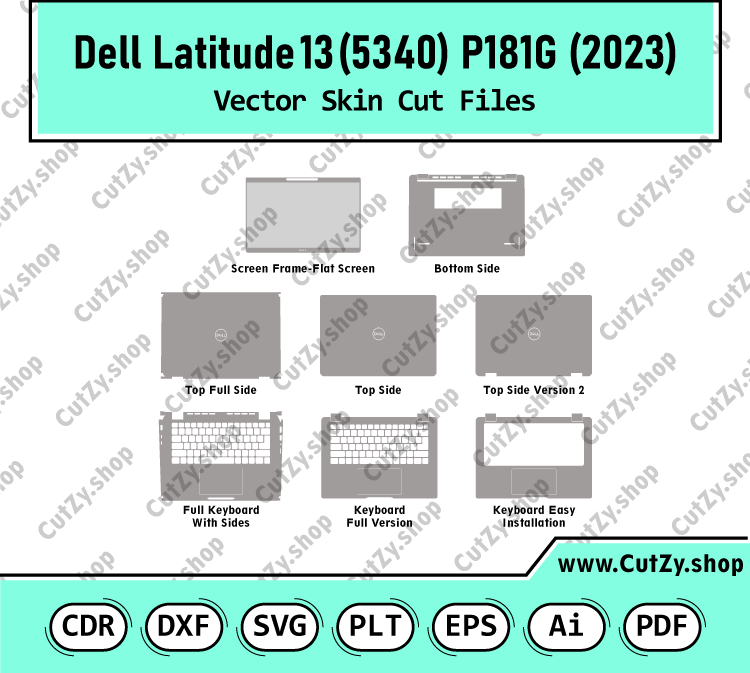 Dell Latitude 13 5340 (P181G) 2023 Vector Skin Cut Files Template