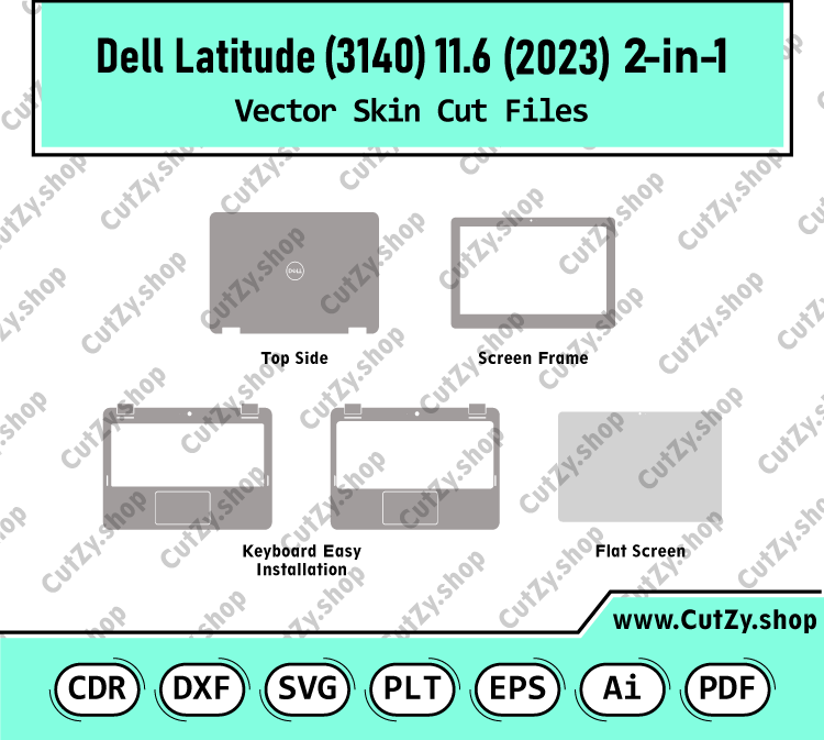 Dell Latitude 3140 Laptop-2-in-1 11.6 2023 Vector Skin Cut Files