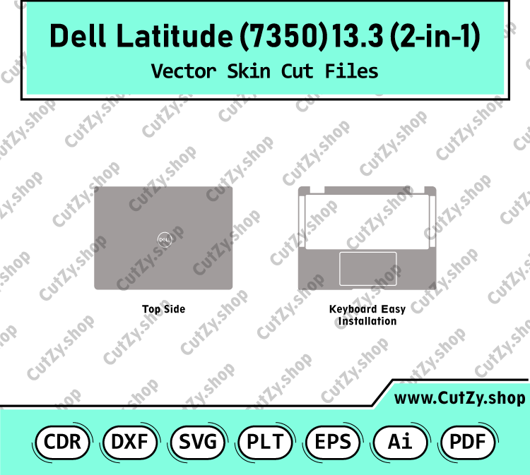 Dell Latitude 7350 Laptop/ 2-in-1 13.3 2024 Vector Skin Cut Files