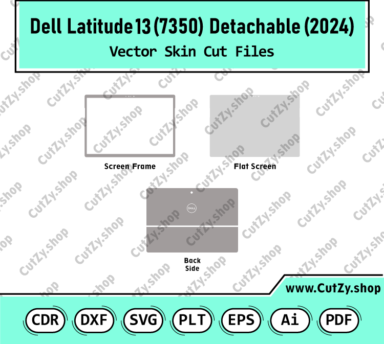 Dell Latitude 7350 Detachable 13 2024 Vector Skin Cut Files