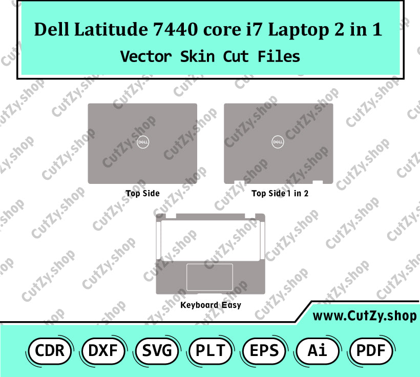 Dell Latitude 7440 core i7 Laptop 2-in-1 Vector Skin Cut Files