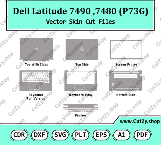 Dell Latitude 7480, 7490 (P73G) Vector Skin Cut Files